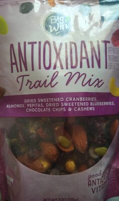 Antioxidant Dried Sweetened Cranberries, Almonds, Pepitas, Dried Sweetened Blueberries, Chocolate Chips & Cashews Trail Mix, Antioxidant
