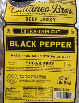 Black Pepper Extra-Thin Cut Beef Jerky, Black Pepper