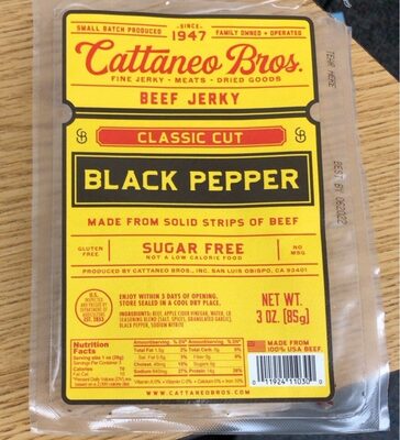 Black Pepper Classic Cut Beef Jerky, Black Pepper