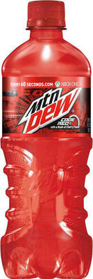 Mountain Dew Code Red Cherry Soda 20 Fluid Ounce Plastic Bottle
