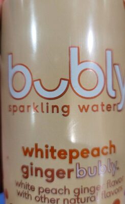 Whitepeach Ginger Sparkling Water, Whitepeach; Ginger