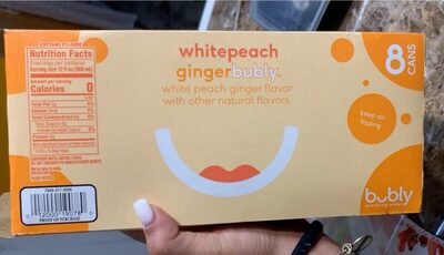 White Peach Ginger Sparkling Water, White Peach Ginger