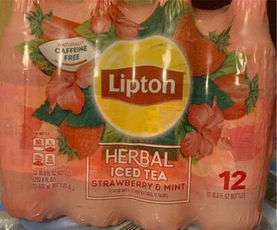 Strawberry & Mint Herbal Iced Tea, Strawberry & Mint
