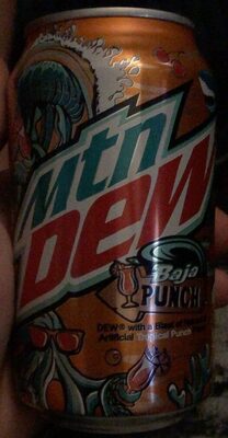Mtn Dew Baja Punch Dew With A Blast Of Natural & Artificial Tropical Punch Flavor 12 Fluid Ounce Can, Tropical Punch