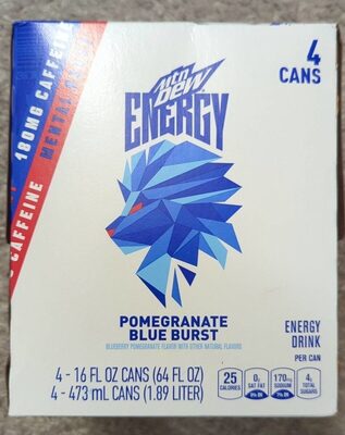 Pomegranate Blue Burst Blueberry Energy Drink, Blueberry; Pomegranate