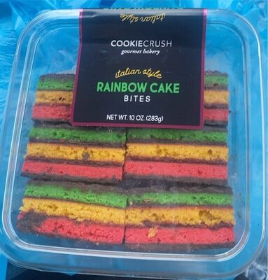 Rainbow Cake A Colorful Almond-Flavored Cake Layered And Filled With Sweet Raspberry And Topped With Chocolatey Fudge Icing Bites, Rainbow Cake