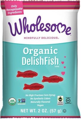 Raspberry Organic Delishfish Candy, Raspberry