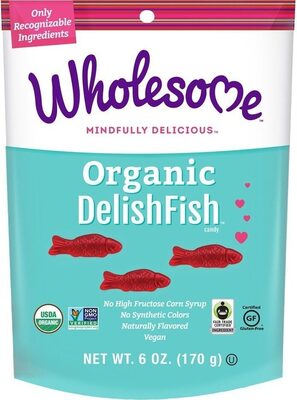 Raspberry Organic Delishfish Candy, Raspberry
