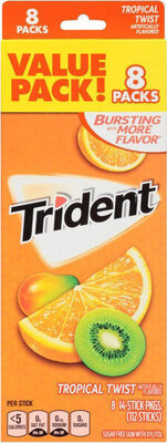 Tropical Twist Sugar Free Gum With Xylitol Sticks, Tropical Twist