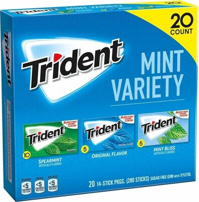 Trident Gum Assorted Mint Sugar Free1X20 Pk