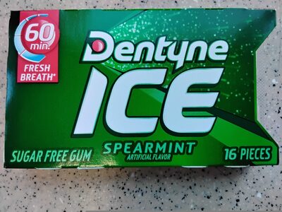 Dentyne Ice Gum Spearmint Sugar Free1X16 Pc