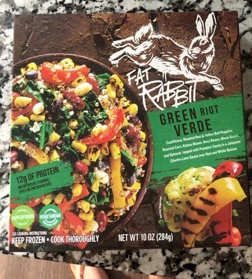 Green Riot Verde Cauliflower, Roasted Red & Yellow Bell Peppers, Roasted Corn, Kidney Beans, Navy Beans, Black Beans, And Spinach, Topped With Pumpkin Seeds In A Jalapeno Cilantro Lime Sauce Over Red And White Quinoa, Green Riot Verde