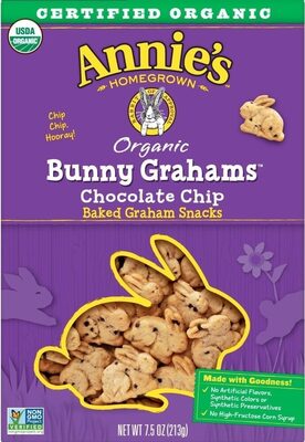 Annie's Organic Chocolate Chip Bunny Grahams Baked Graham Snacks
