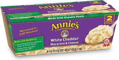 Annie's Homegrown White Cheddar Macaroni & Cheese Microwave Cups 2 Count