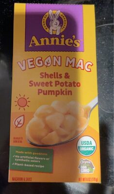 Annie's Organic Vegan Mac Shells & Sweet Potato Pumpkin Macaroni and Sauce
