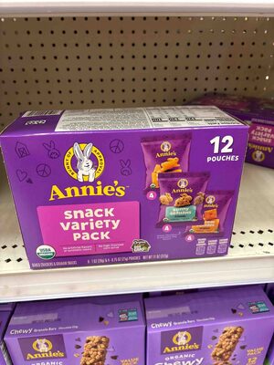 Annie's Homegrown Organic Variety Snack Pack Cheddar Bunnies/Friends Bunny Grahams/Cheddar Squares Crackers 12 Count