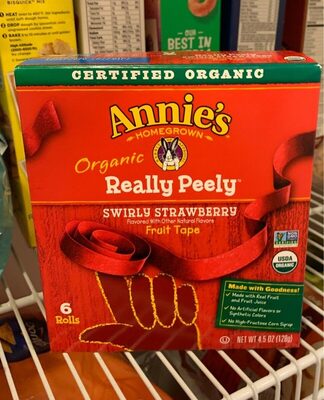 Annie's Organic Swirly Strawberry Really Peely Fruit Tape 6 Count