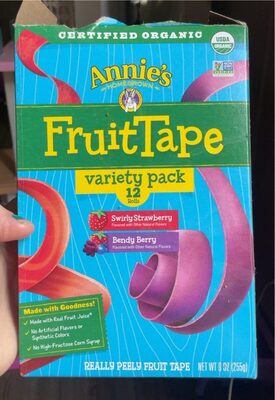 Annie's Organic Strawberry and Berry Really Peely Fruit Tape Variety Pack 12 Count