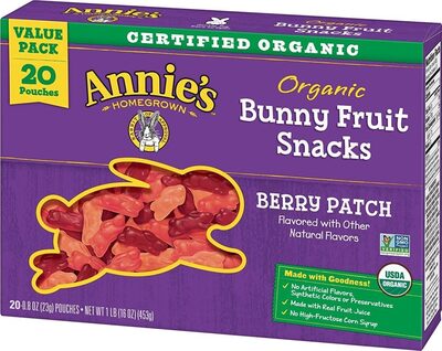 Organic Berry Patch Bunny Fruit Snacks, Berry Patch