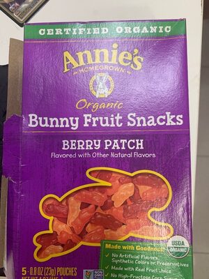 Organic Berry Patch Bunny Fruit Snacks, Berry