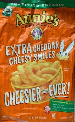 Annie's Organic Extra Cheesy Smiles Baked Puffed Corn