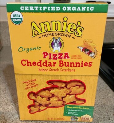 Organic Pizza Cheddar Bunnies Baked Snack Crackers, Cheddar Bunnies