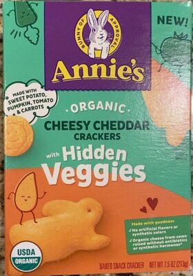 Annie's Organic Hidden Veggies Cheesy Cheddar Baked Snack Crackers