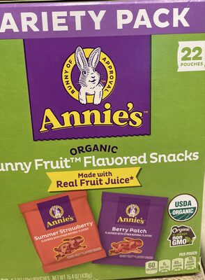 Annie's Organic Berry Patch and Summer Strawberry Bunny Fruit Snacks Variety Pack 22 Count