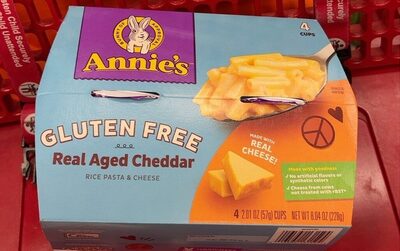Annie's Gluten Free Real Aged Cheddar Rice Pasta & Cheese Micro Cup 4 Pack