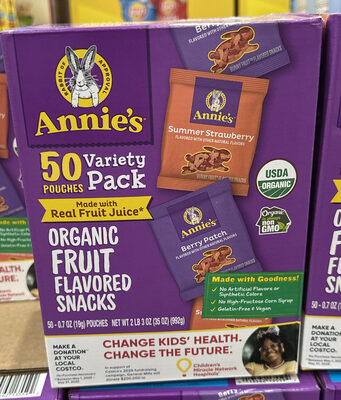 Annie's Organic Berry Patch/Summer Strawberry Bunny Fruit Snacks Variety Pack 50 Count