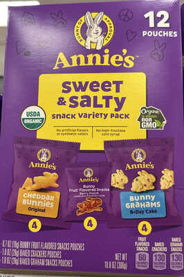Annie's Organic Sweet & Salty Cheddar Bunnies, Bunny Berry Patch Fruit Flavored Snacks, Birthday Cake Bunny Grahams Snack Variety Pack 12 Count