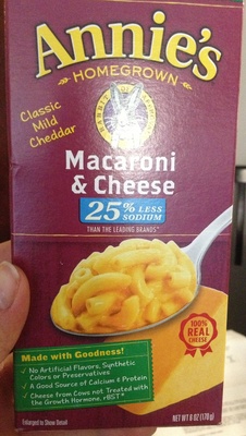 Annie's 25% Less Sodium Mild Cheddar Mac & Cheese