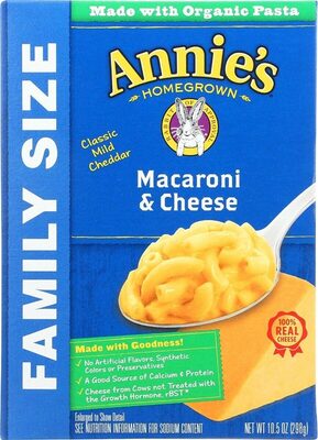 Annie's Classic Cheddar Macaroni & Cheese With Organic Pasta Family Size