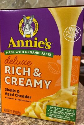 Annie's Deluxe Rich & Creamy Shells & Aged Cheddar Pasta and Cheese Sauce