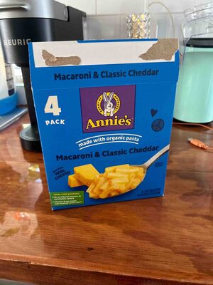 Annie's Classic Mild Cheddar Macaroni and Cheese 4 Pack, Made with Organic Pasta