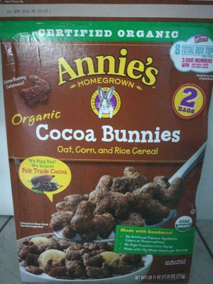 Organic Oat, Corn, And Rice Cereal, Cocoa Bunnies
