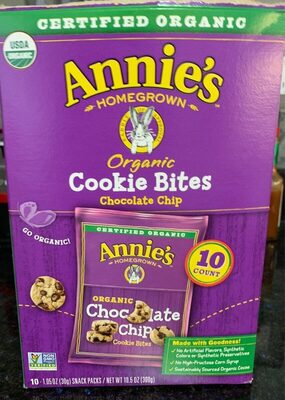Annie's Homegrown Organic Chocolate Chip Cookie Bites 10 Count