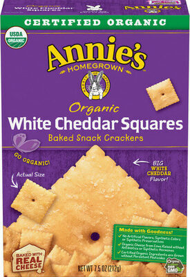 Annie's Organic White Cheddar Squares Baked Snack Crackers
