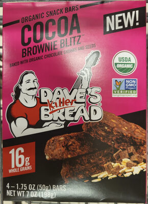 Cocoa Brownie Blitz Organic Snack Bars, Cocoa Brownie Blitz
