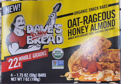 Oat-Rageous Honey Almond Organic Snack Bars, Oat-Rageous Honey Almond