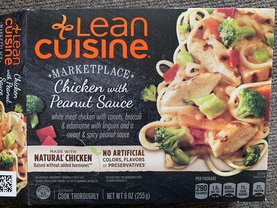 Chicken With Peanut Sauce White Meat Chicken With Carrots, Broccoli & Edamame With Linguini & A Sweet & Spicy Peanut Sauce, Chicken With Peanut Sauce