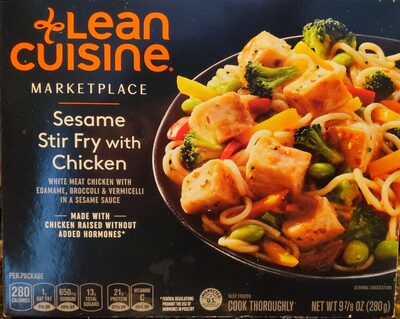 Sesame Stir Fry With Chicken White Meat Chicken With Edamame, Broccoli & Vermicelli In A Sesame Sauce, Sesame With Chicken
