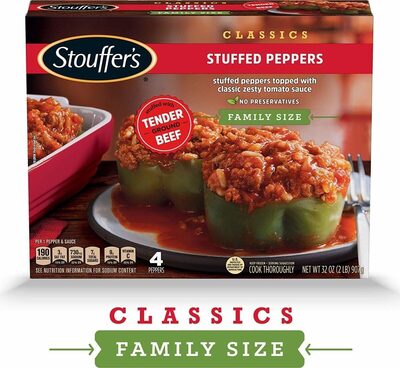 Stuffed Peppers Topped With Classic Zesty Tomato Sauce, Stuffed Peppers