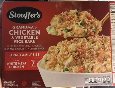 STOUFFER's Large Family Size Grandma Chicken and Vegetable Rice Bake Frozen Entre 55oz Box