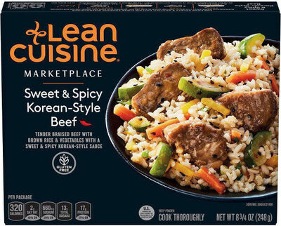 LEAN CUISINE Features Sweet and Spicy Korean-Style Beef 8.75oz. Box