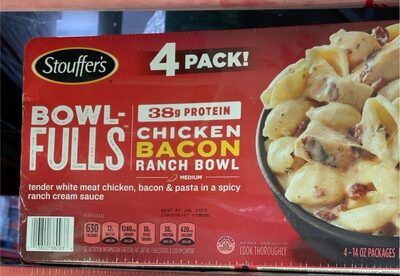 Medium Chicken Bacon Ranch Pasta Tender White Meat Chicken, Bacon & Pasta In A Zesty Ranch Cream Sauce, Medium Chicken Bacon Ranch Pasta