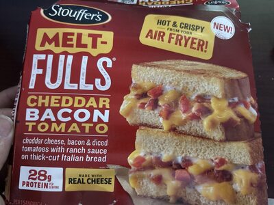 STOUFFER's Frozen Meal Cheddar Bacon Tomato Melt-Full Sandwich 6.6oz Package