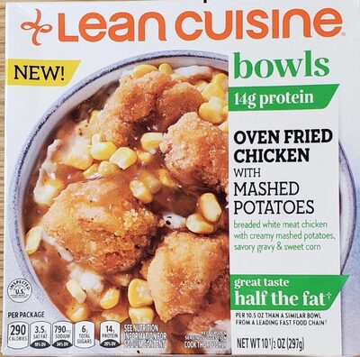 Lean Cuisine Frozen Meal Oven Fried Chicken with Mashed Potatoes, Balance Bowls Microwave Meal, Frozen Fried Chicken Dinner, Frozen Dinner for One