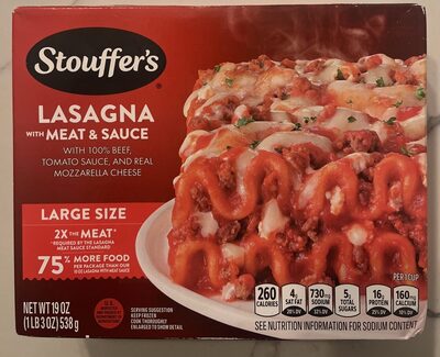 Lasagna With Meat & Sauce With 100% Pure Beef, Herb Seasoned Tomato Sauce And Real Mozzarella Cheese, Lasagna With Meat & Sauce