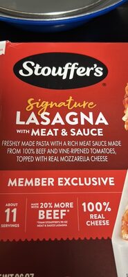 Lasagna With Meat & Sauce Freshly Made Pasta, Rich Meat Sauce Made From 100% Pure Beef And Vine-Ripened Tomatoes, And Topped With Real Mozzarella Cheese, Lasagna With Meat & Sauce